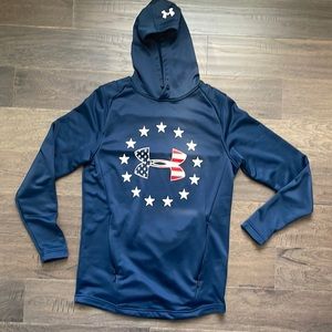 UA Under Armour Freedom Hoodie Tech Terry Zip Pocket Sweatshirt Men's Small